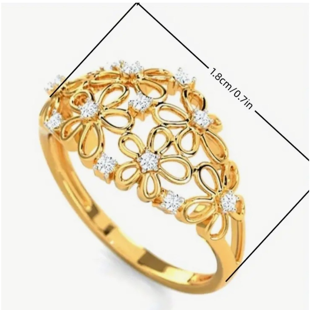 NEW Gold Tone Rhinestone Flower Ring Size 7 - Picture 5 of 8